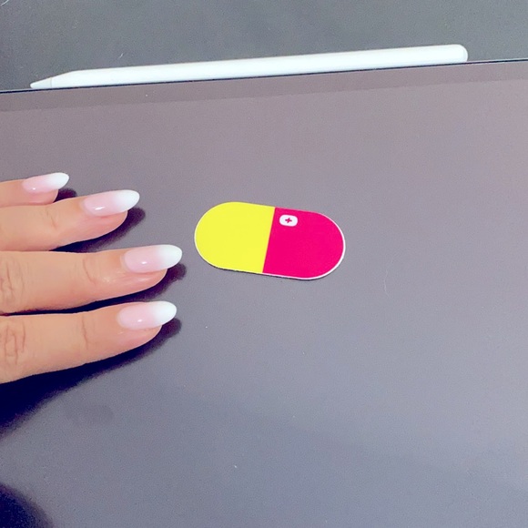 Figs Pink Yellow Pill 💊 Sticker - Picture 1 of 2
